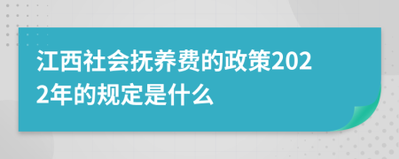 江西社会抚养费的政策2022年的规定是什么