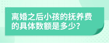 离婚之后小孩的抚养费的具体数额是多少？