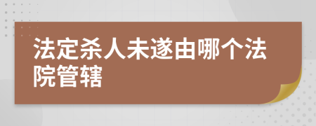 法定杀人未遂由哪个法院管辖