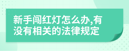 新手闯红灯怎么办,有没有相关的法律规定