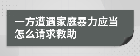 一方遭遇家庭暴力应当怎么请求救助