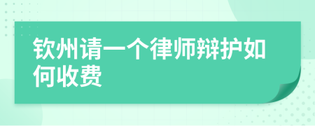 钦州请一个律师辩护如何收费