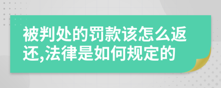 被判处的罚款该怎么返还,法律是如何规定的