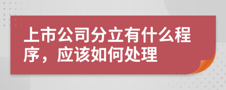 上市公司分立有什么程序，应该如何处理