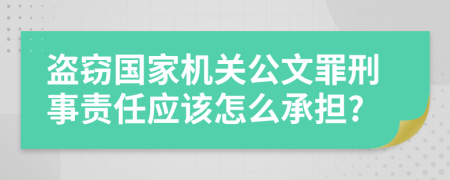 盗窃国家机关公文罪刑事责任应该怎么承担?