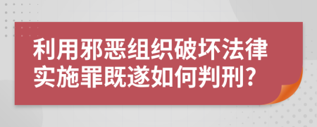 利用邪恶组织破坏法律实施罪既遂如何判刑?