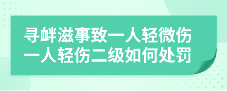 寻衅滋事致一人轻微伤一人轻伤二级如何处罚