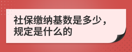 社保缴纳基数是多少，规定是什么的