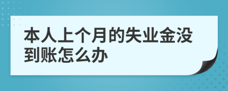 本人上个月的失业金没到账怎么办