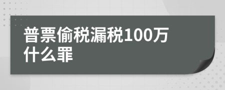 普票偷税漏税100万什么罪