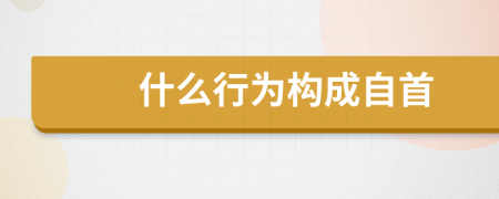 什么行为构成自首