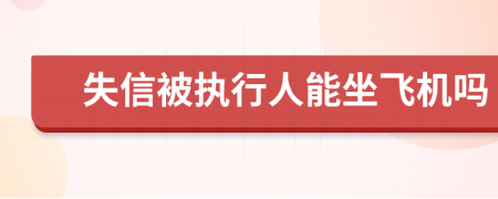 失信被执行人能坐飞机吗