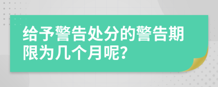 给予警告处分的警告期限为几个月呢？