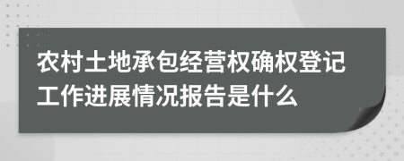 农村土地承包经营权确权登记工作进展情况报告是什么