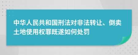 中华人民共和国刑法对非法转让、倒卖土地使用权罪既遂如何处罚