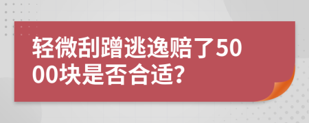 轻微刮蹭逃逸赔了5000块是否合适？