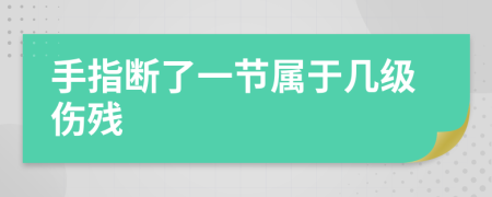 手指断了一节属于几级伤残