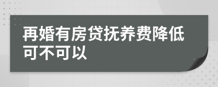 再婚有房贷抚养费降低可不可以