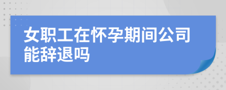 女职工在怀孕期间公司能辞退吗