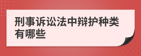 刑事诉讼法中辩护种类有哪些