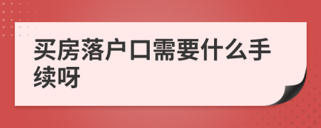 买房落户口需要什么手续呀