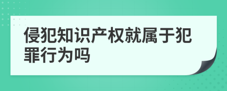 侵犯知识产权就属于犯罪行为吗