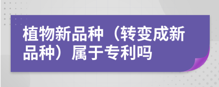 植物新品种（转变成新品种）属于专利吗