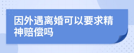 因外遇离婚可以要求精神赔偿吗