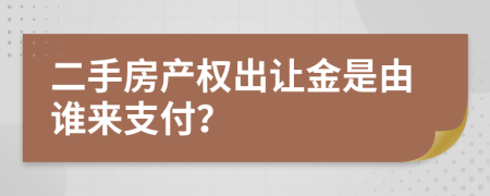 二手房产权出让金是由谁来支付？