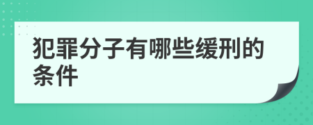 犯罪分子有哪些缓刑的条件