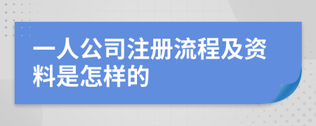 一人公司注册流程及资料是怎样的