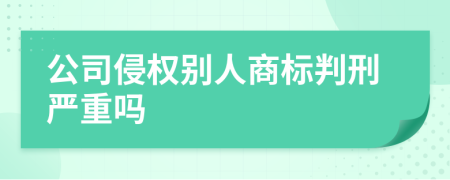 公司侵权别人商标判刑严重吗