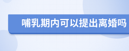 哺乳期内可以提出离婚吗