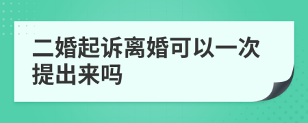 二婚起诉离婚可以一次提出来吗