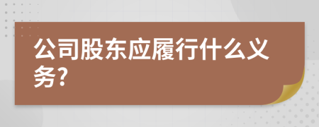 公司股东应履行什么义务?