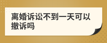 离婚诉讼不到一天可以撤诉吗