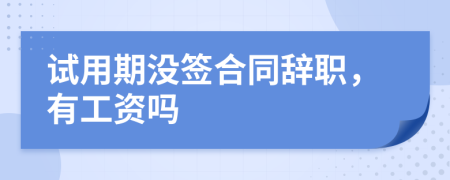 试用期没签合同辞职，有工资吗