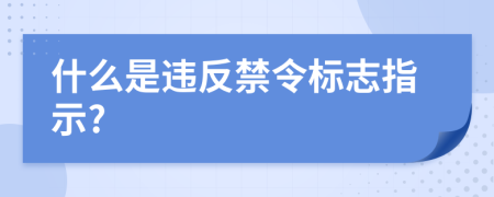 什么是违反禁令标志指示?