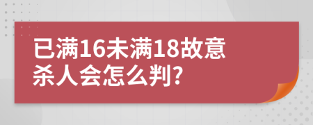 已满16未满18故意杀人会怎么判?