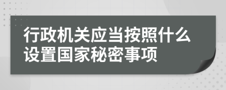 行政机关应当按照什么设置国家秘密事项