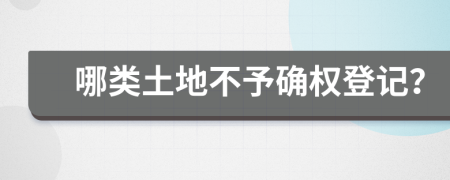 哪类土地不予确权登记？