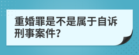 重婚罪是不是属于自诉刑事案件？