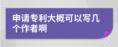 申请专利大概可以写几个作者啊