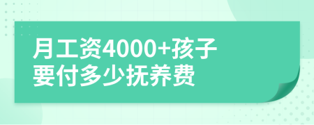 月工资4000+孩子要付多少抚养费