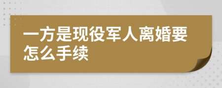 一方是现役军人离婚要怎么手续