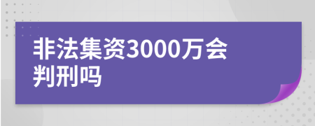 非法集资3000万会判刑吗