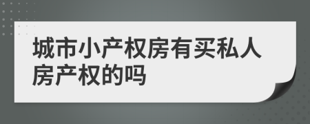 城市小产权房有买私人房产权的吗