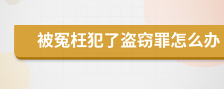 被冤枉犯了盗窃罪怎么办