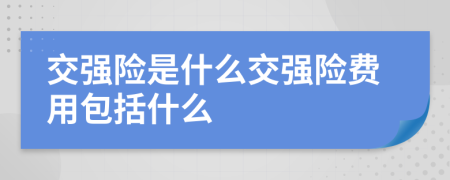 交强险是什么交强险费用包括什么