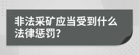 非法采矿应当受到什么法律惩罚？